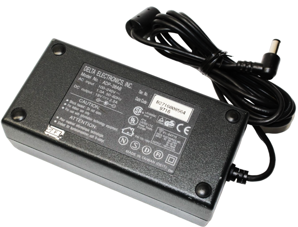 Delta Electronics ADP-38AB - 42W 19V 2.2A AC Adapter Includes Power Cable