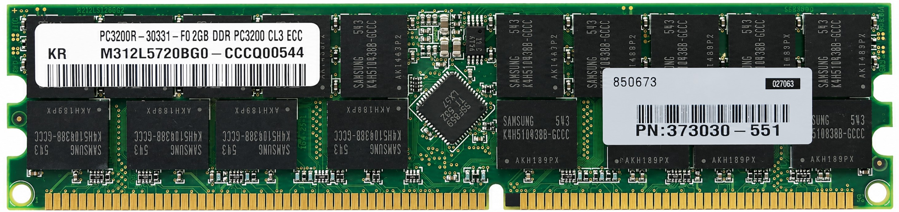 373030-551 - 2GB (1X2GB) 400Mhz 2RX4 PC-3200R ECC Registered Memory