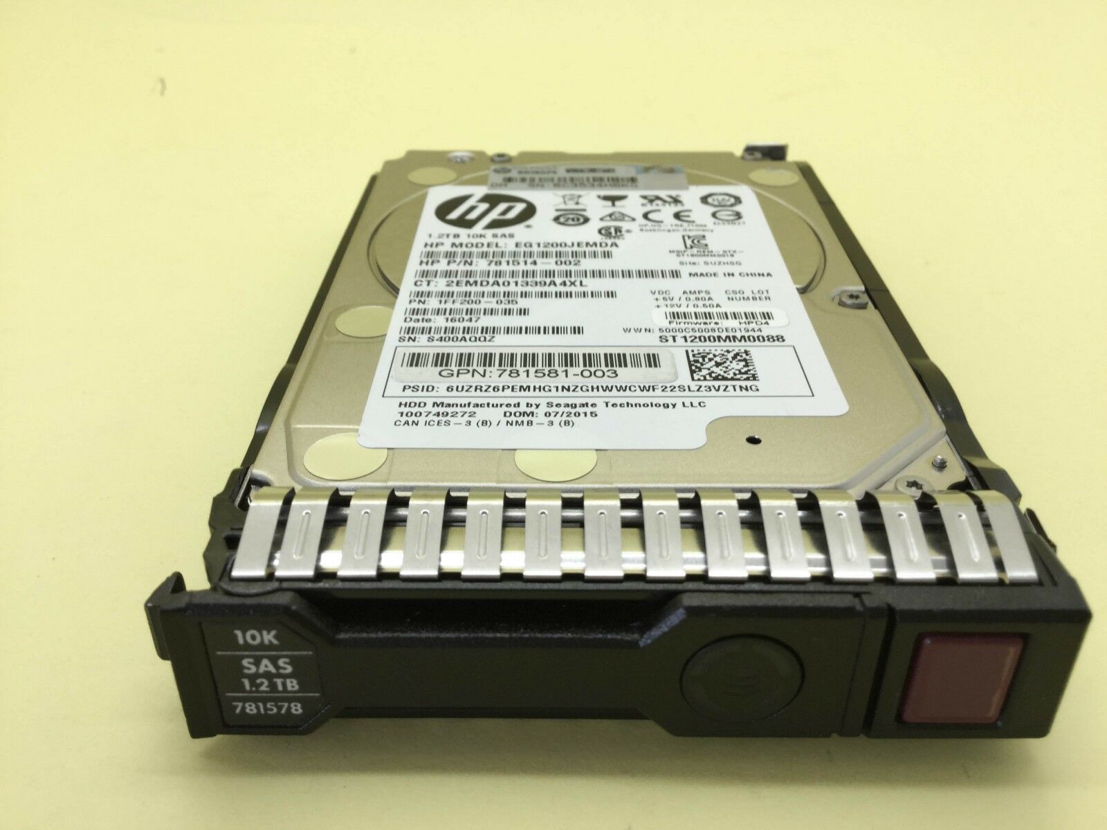 HP 781578-001 - SPS-DRV HD 1.2TB 12G 10K 2.5 SAS ENT SC