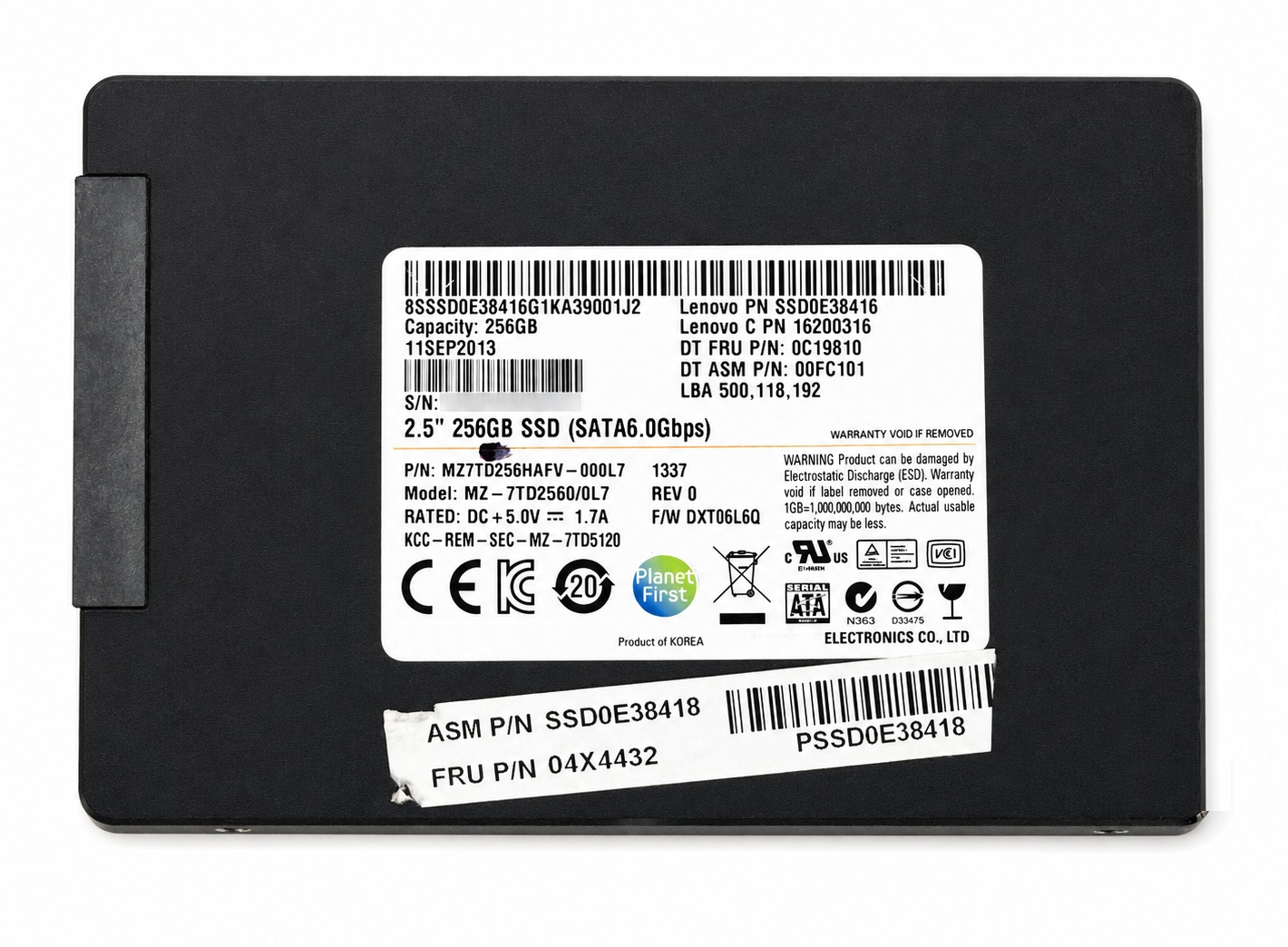 00JT069 - 256GB SATA 7mm 2.5" Solid State Drive SSD for Laptop Desktop Workstation