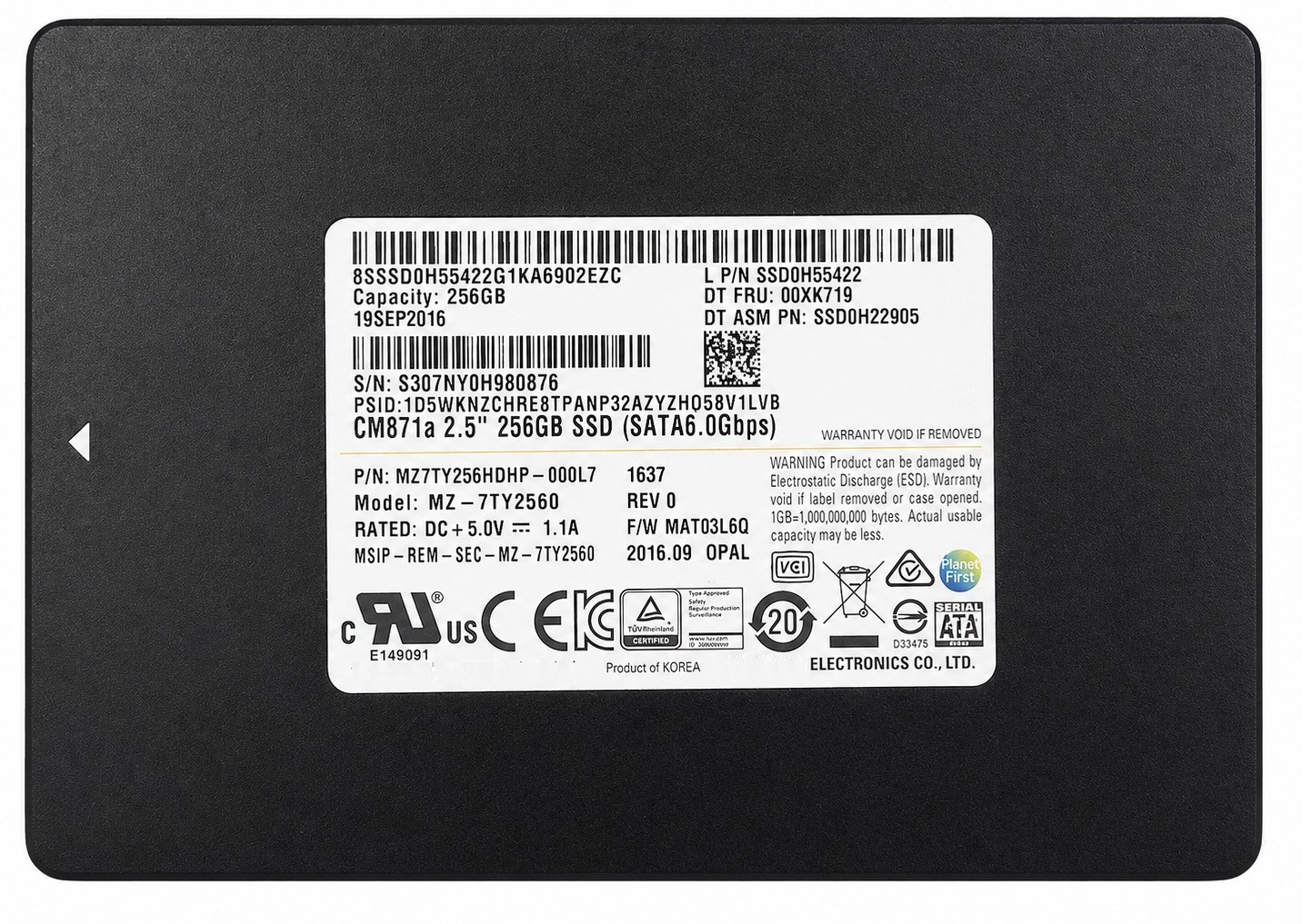 04Y2151 - Drive SSD-ASM7 FRU SSD 256GB 7mmH Samsung 2.5"PM830-256 OPAL 6Gb/s