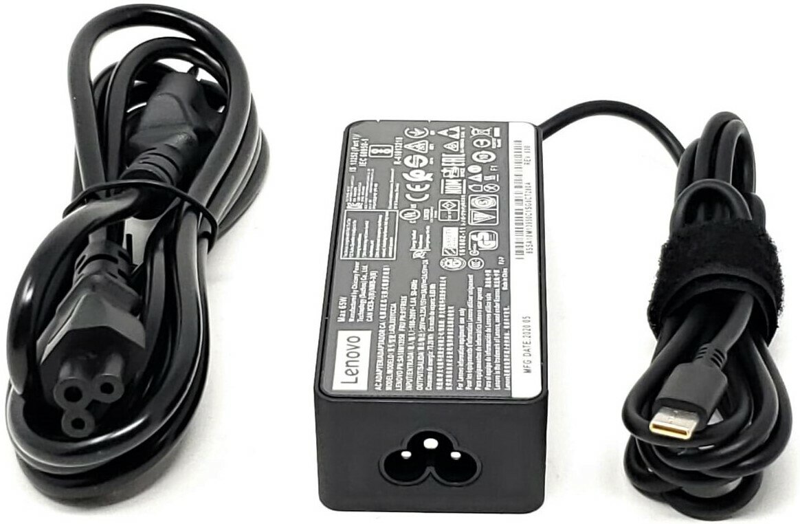 4X20M26274 - 65W USB Type-C AC Adapter Charger for ThinkPad X1 Carbon L380 L480 L580 Chromebook C330 C630 C930 Yoga C930 C940 720 730 910 920