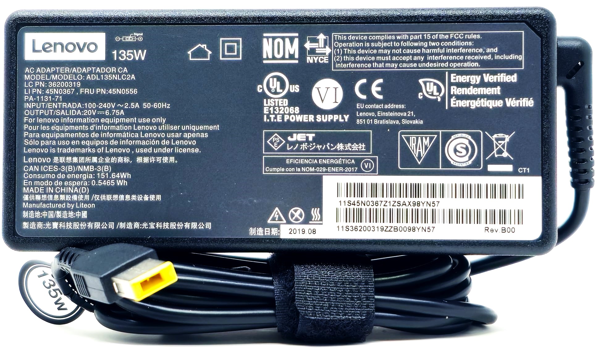 4X20E50559 - 135W AC Adapter Charger for Ideapad Gaming 3 L340 S740 Y50 Y700 Legion Y520 Y730 ThinkPad P1 X1 Extreme ThinkStation P330 Yoga 9 720 C940 4X20E50559 - 135W AC Adapter Charger for Ideapad Gaming 3 L340 S740 Y50 Y700 Legion Y520 Y730 ThinkPad P1 X1 Extreme ThinkStation P330 Yoga 9 720 C940