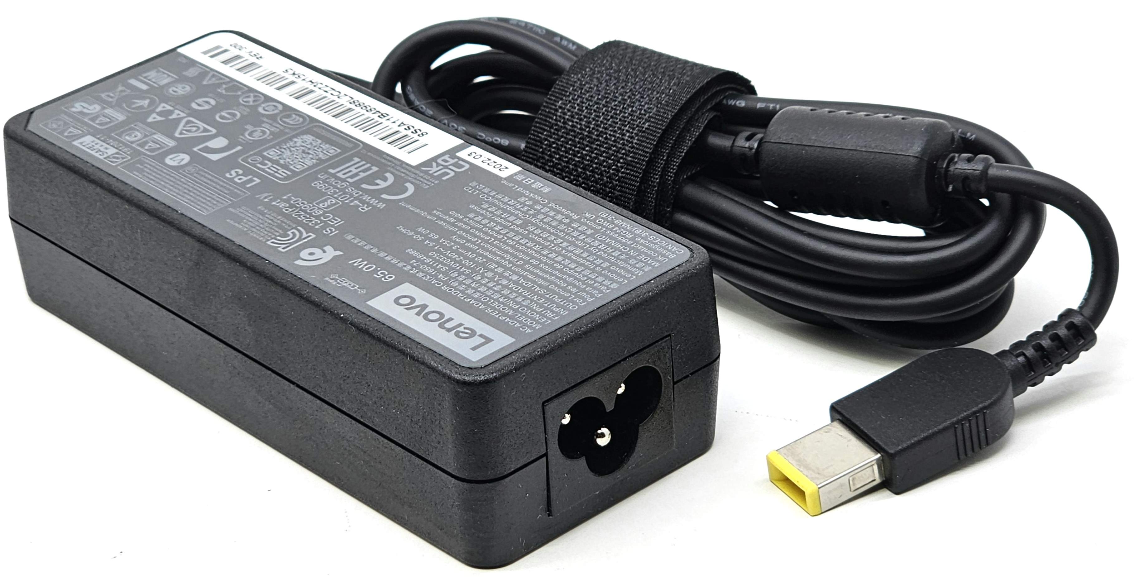 Lenovo ADLX65NLC2A - 65W 20V 3.25A Slim Yellow Square Tip AC Adapter for  IdeaPad ThinkPad Yoga - CPU Medics