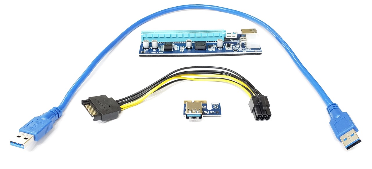 PCI-E X1 to PCI-E X16 Express USB 3.0 Adapter Riser Card for Bitcoin Mining