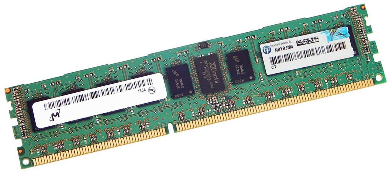 HP 595095-001 - 4GB, 1333MHz, PC3-10600R-9, DDR3, dual-rank x4, 1.50V, registered dual in-line memory module (RDIMM)