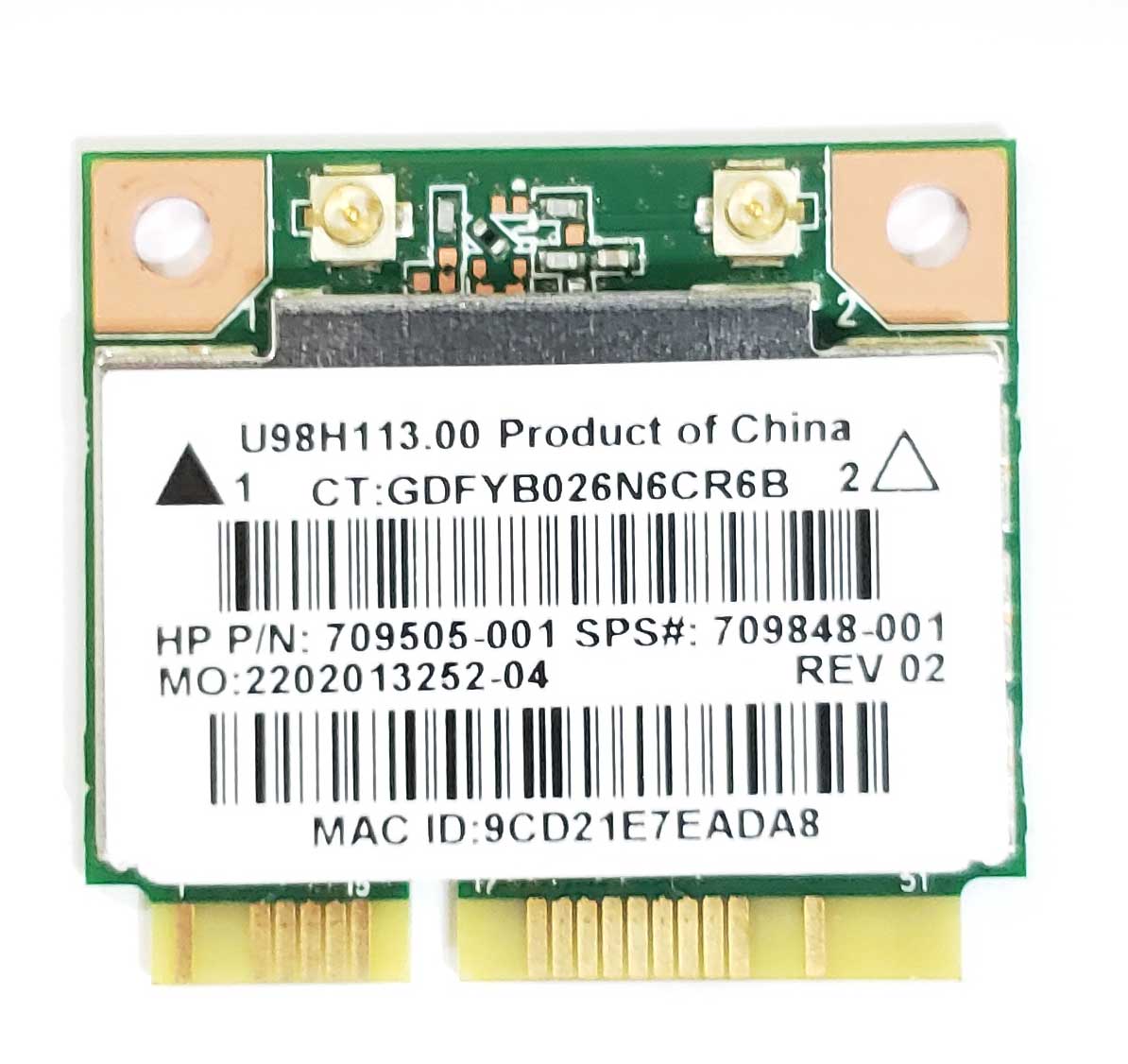 HP 709848-005 - Realtek RTL8188EE WiFi Wireless N PCI-E Half-Height Card -  CPU Medics