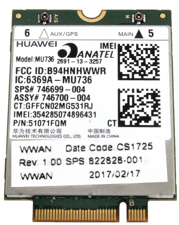 HP 822828-001 - hs3110 HSPA+ Intel mobile broadband module