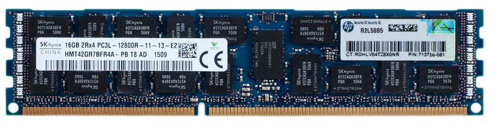 16GB 1600Mhz 2RX4 PC3L-12800R ECC Registered Server Memory
