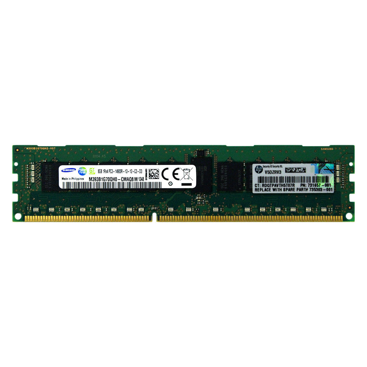 HP 731761-B21 - 8GB DDR3-1866 1RX4 PC3-14900R ECC Registered Server Memory