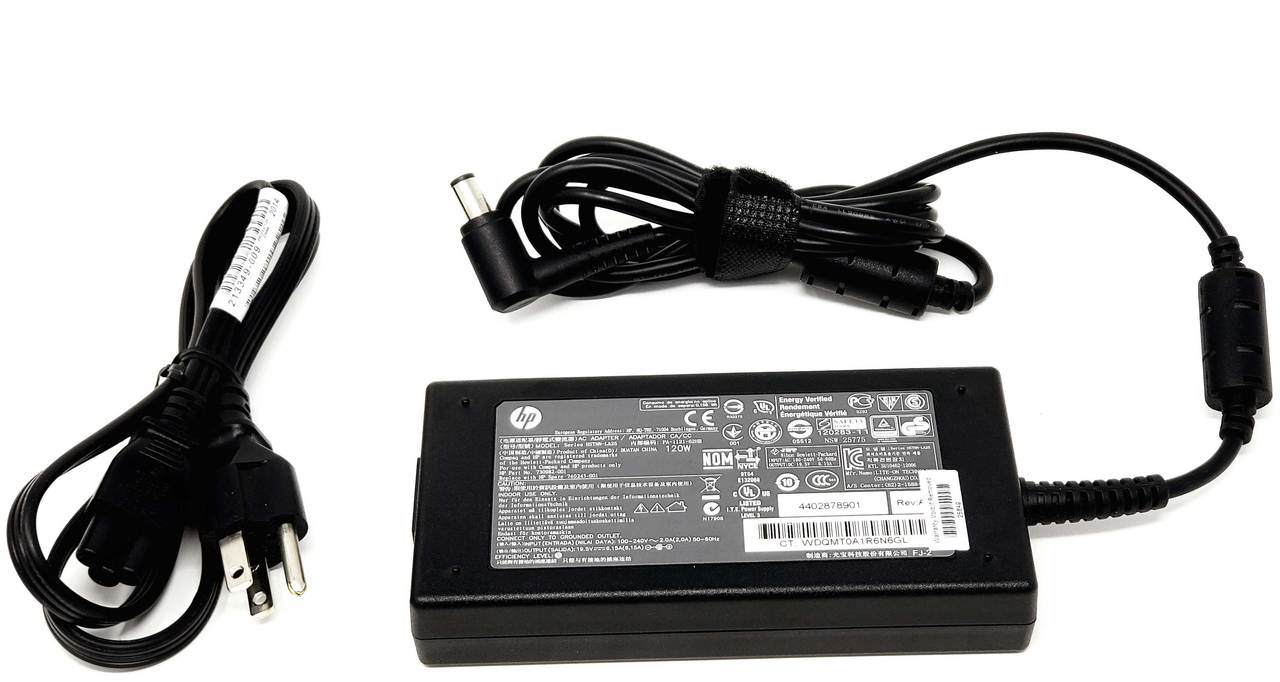 HP 801637-001 - 120W 19.5V 6.15A 7.4mm x 5.0mm Right Angle Tip AC Adapter for HP Envy Pavilion AIO Touchsmart