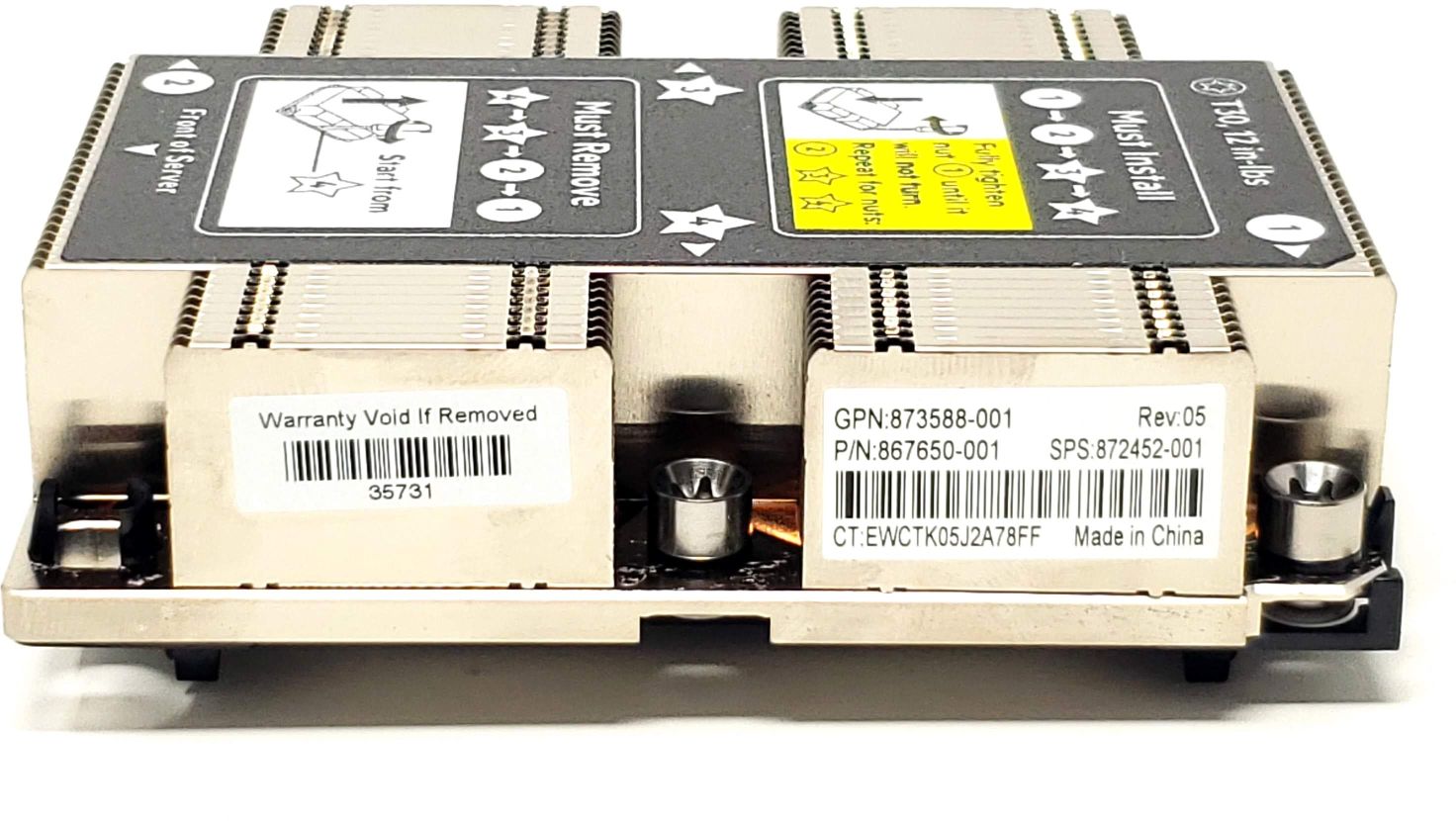 HP 873590-001 - Standard 1U Midplane Cage Heatsink for DL360 DL580 Gen10 G10