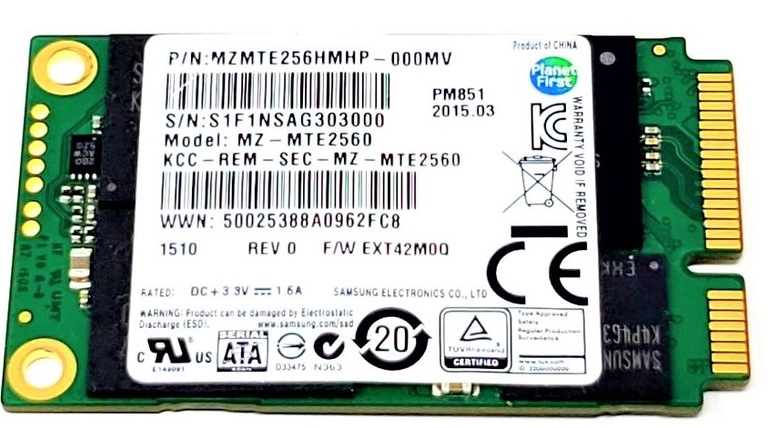 Samsung MZMTE256HMHP-000L1 - 256GB 6Gb/s mSATA MLC Solid State SSD