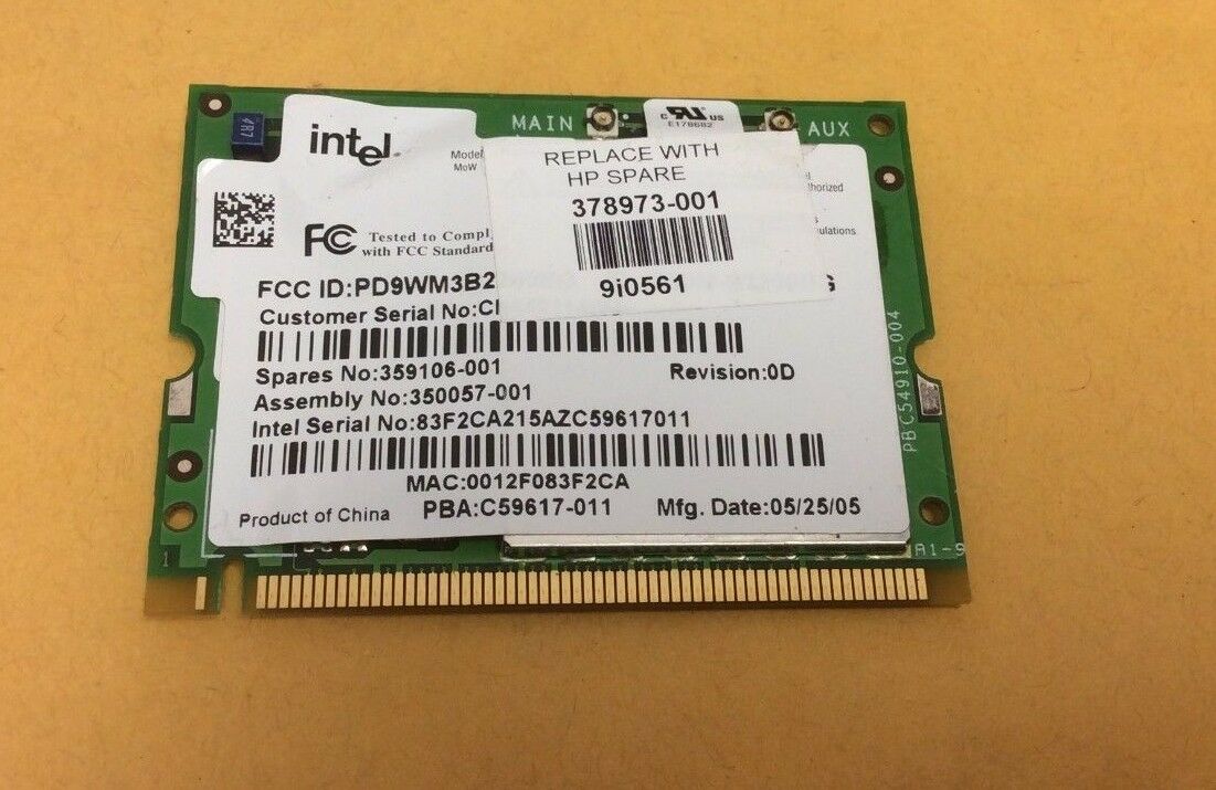 HP 378973-001 - Mini PCI 802.11b/g wireless LAN (WLAN) card 