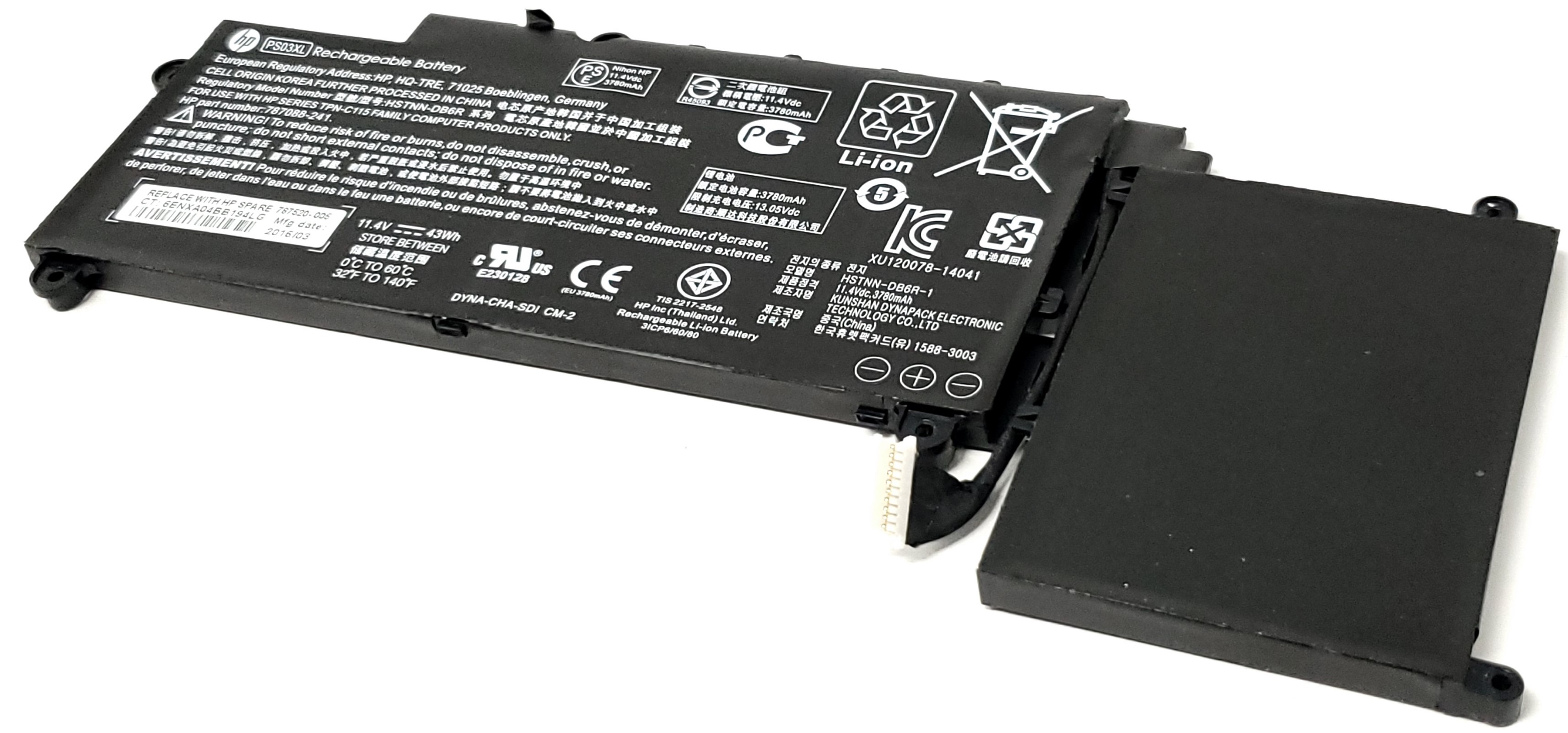 HP 787520-005 - PS03XL 3-Cell Battery for HP Stream X360 11-P 310 G1
