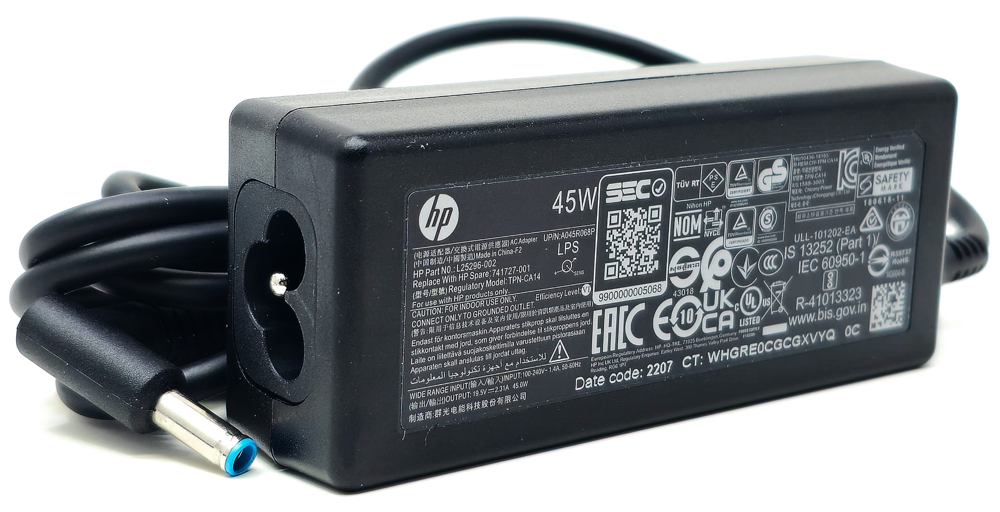 HP 758633-001 - 45W 19.5V 2.31A 3.0mm Blue Tip AC Adapter