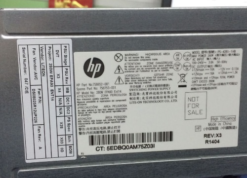 HP PS-4281-1HB - 280W Power Supply for EliteDesk 800 G2