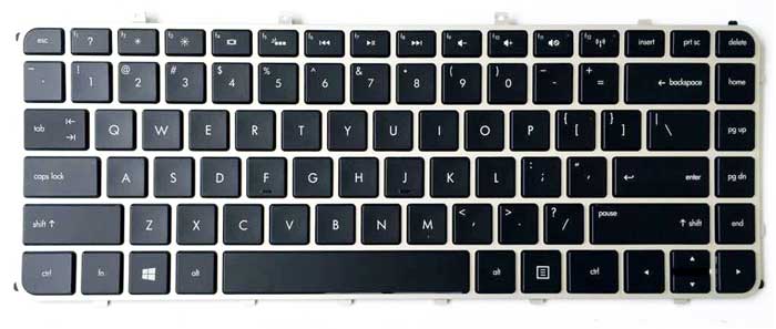 HP PK130QJ1Z00 - Black and Silver Backlit Keyboard for ENVY Sleekbook 6 Ultrabook 6