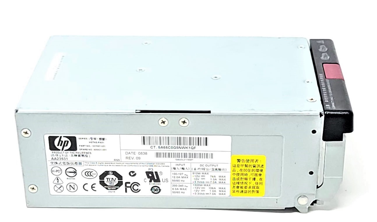 HP 337867-501 - 1300W High Line Redundant Hot Plug Power Supply for HPE ProLiant DL580 G3 ML570 G3 Server