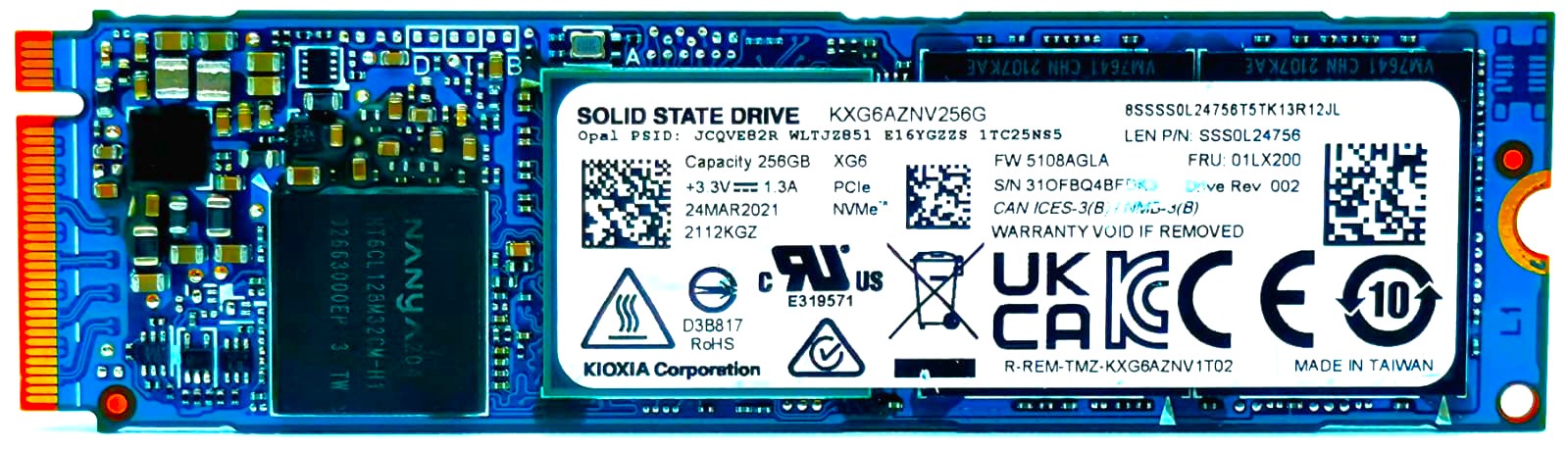 Lenovo 5SD0J46479 - 256GB M.2 PCIe NVMe 2280 MLC 3D-Nand SSD Solid