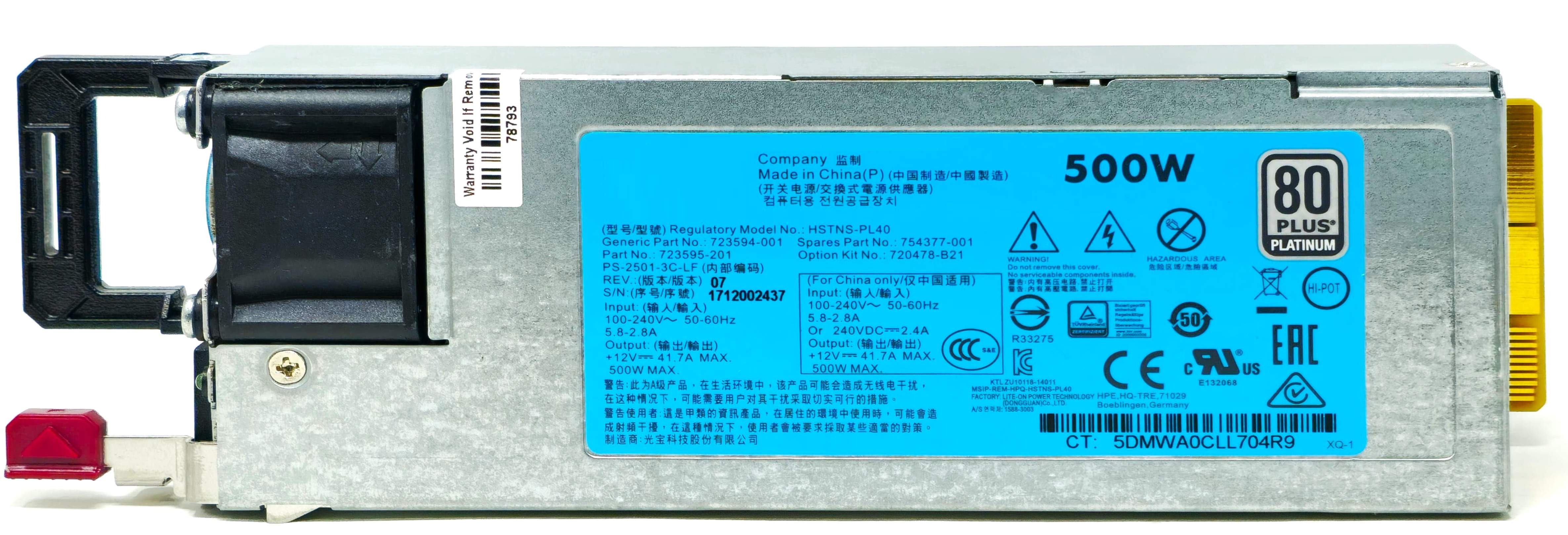 HP DPS-500AB-13 A - 500W Flex Slot Platinum Hot-Plug Power Supply for Proliant DL360 DL380 ML350 G9