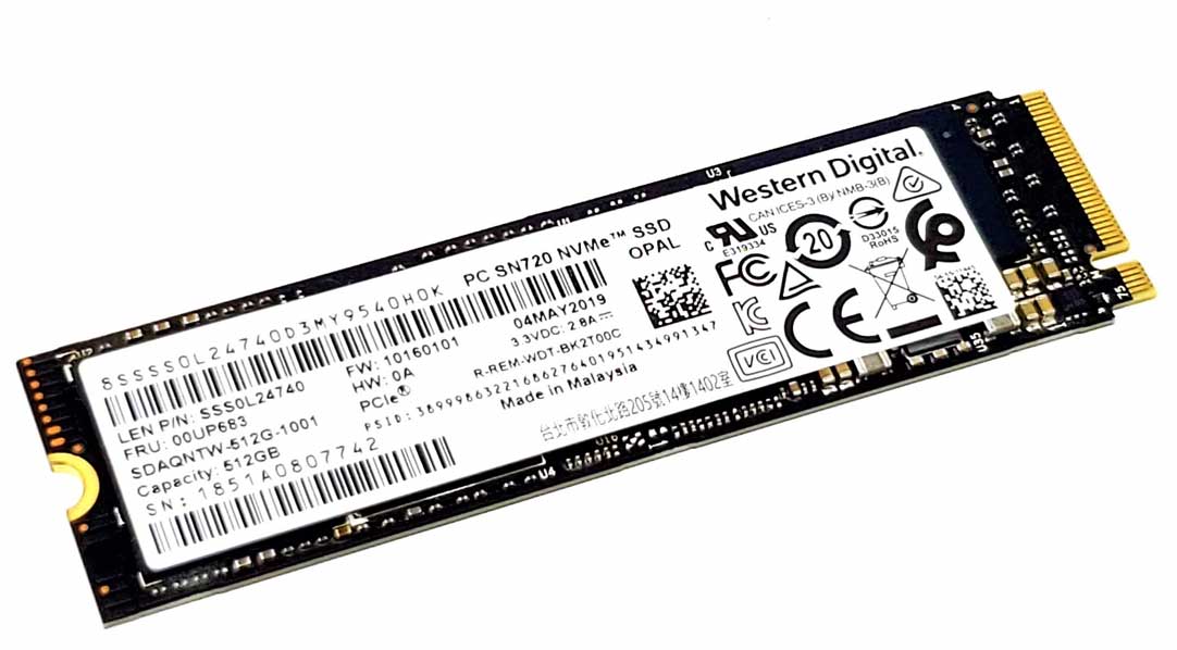 Western WDS512G1X0C - 512GB M.2 PCIe NVMe MLC 3D-Nand SSD Solid State