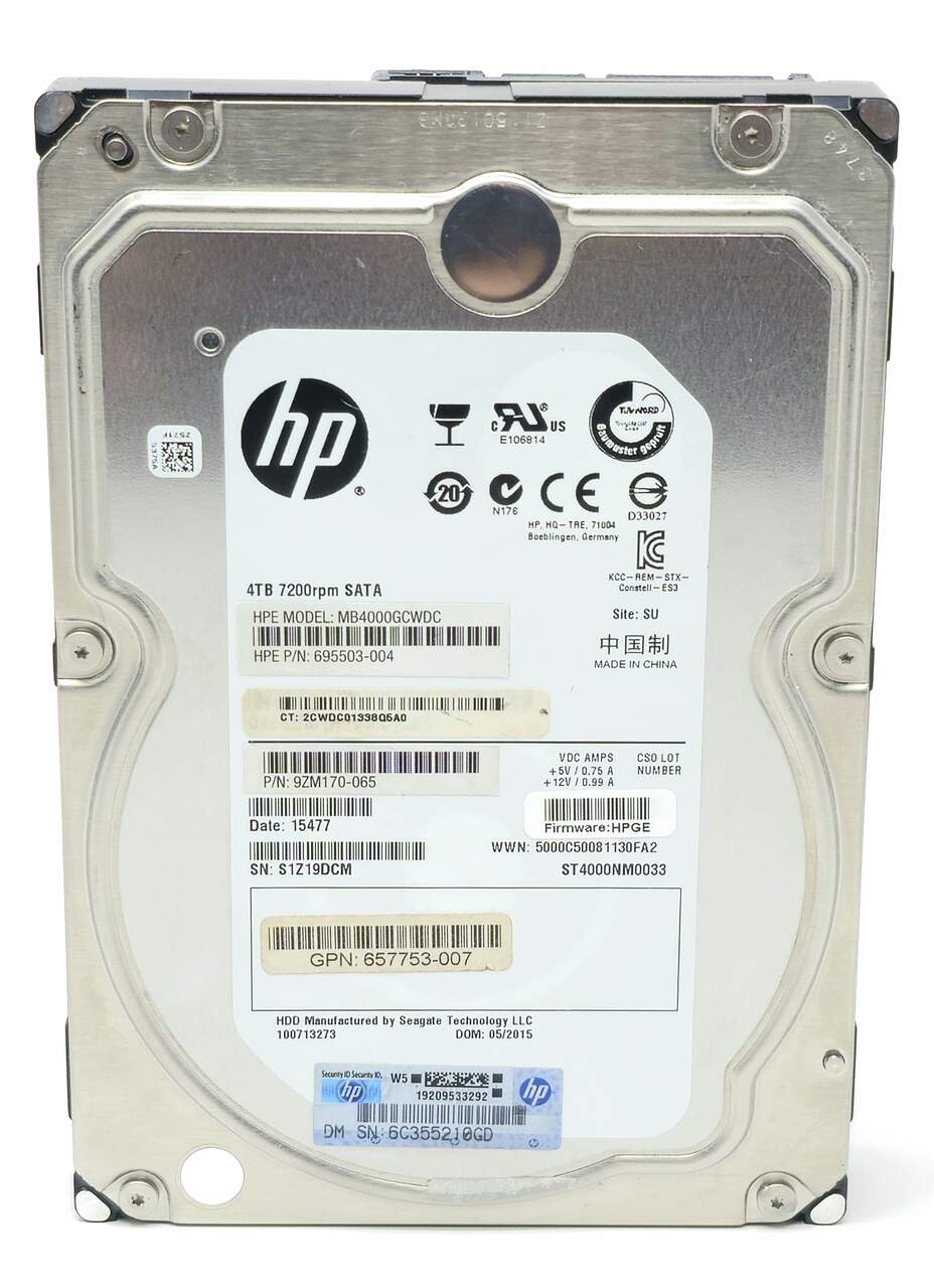 HP MB4000GCWLV - 4TB 7.2K RPM 6G 128MB Cache SATA 3.5