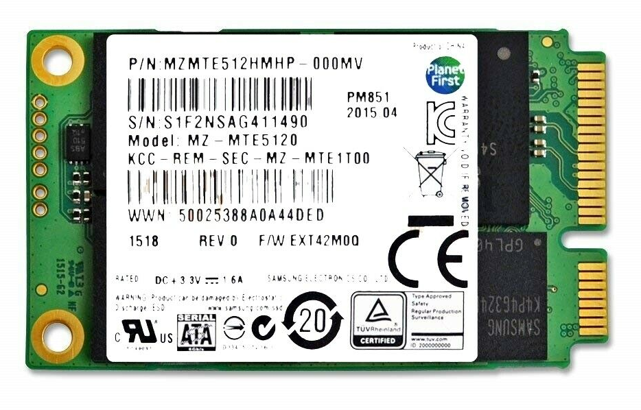 Samsung MZ-M5E500BW - 500GB  6Gb/s mSATA Mini PCI-E Solid State SSD