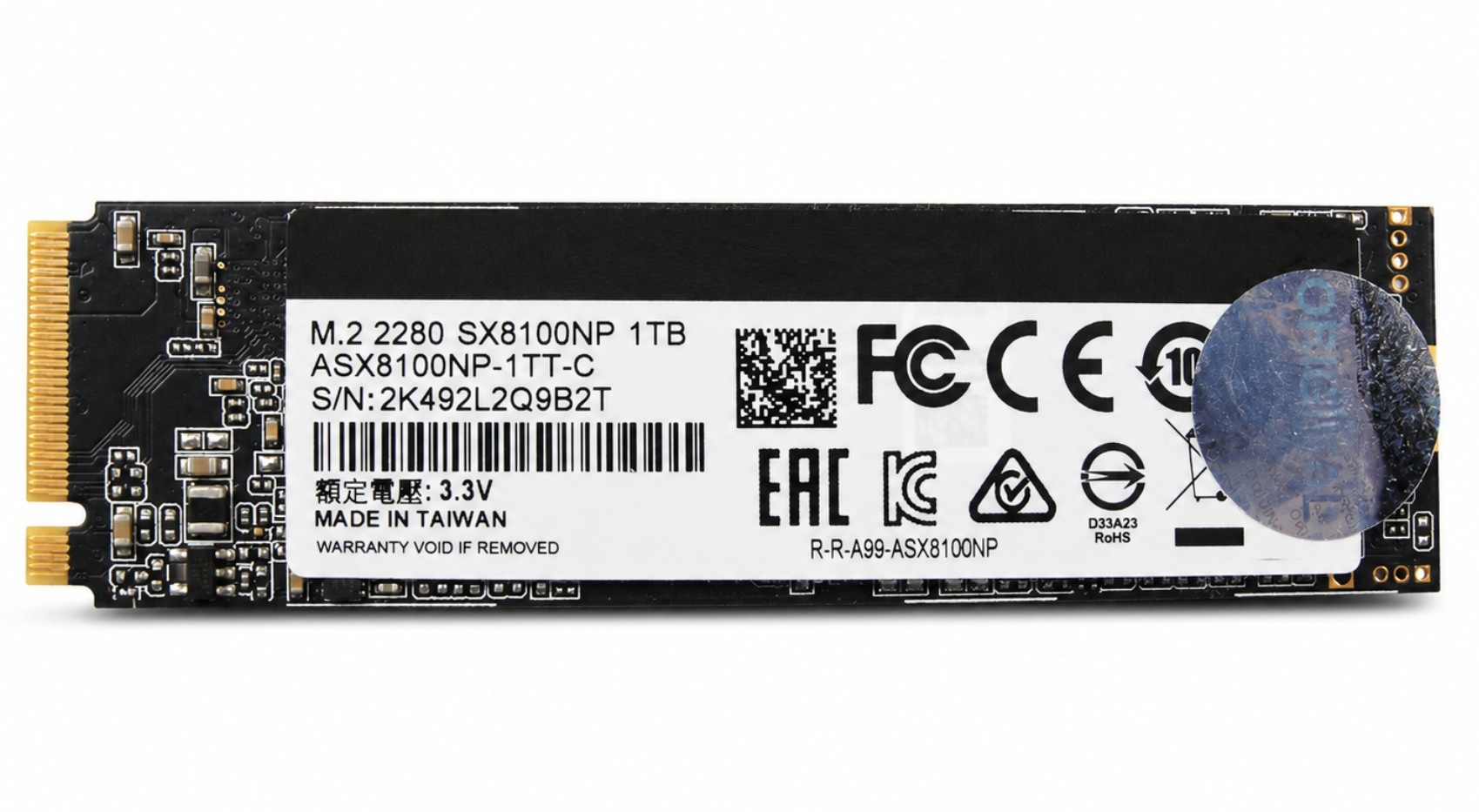 Asus 03B03-00160600 - 1TB M.2 2280 NGFF PCIe NVMe Gen3x4 Solid