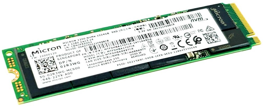 N6WKK - 1TB M.2 2280 NGFF PCIe NVMe Gen3x4 Solid State SSD