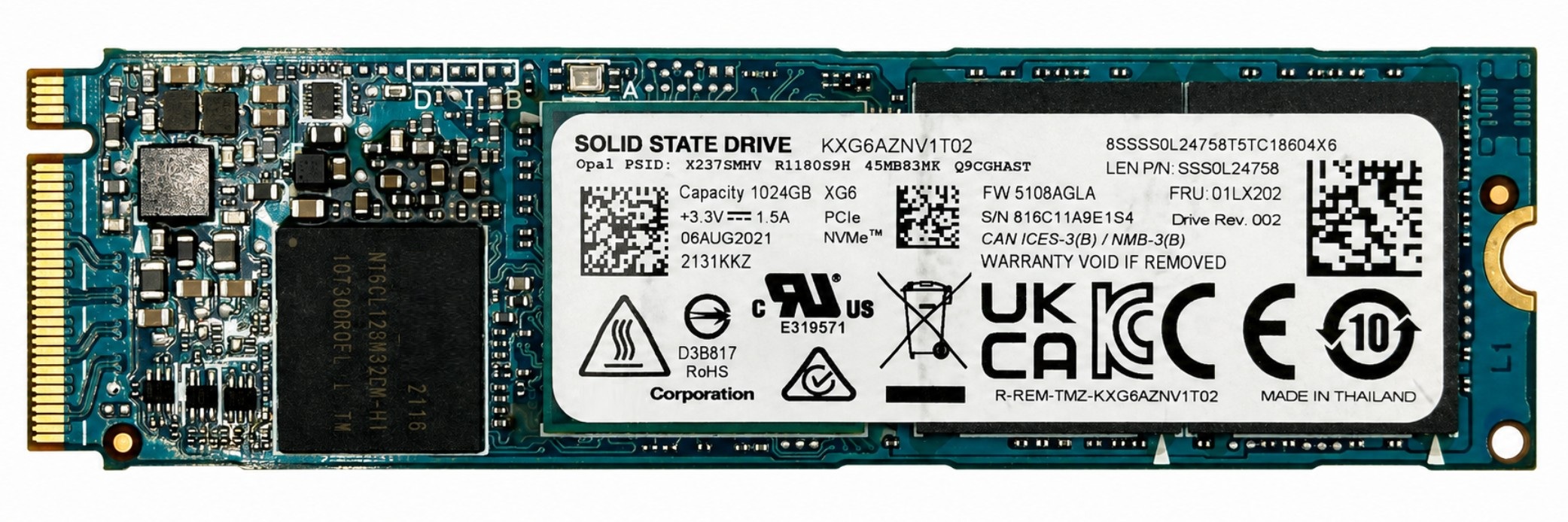 SSS0L25111 - 1TB M.2 2280 NGFF PCIe NVMe Gen3x4 Solid State SSD