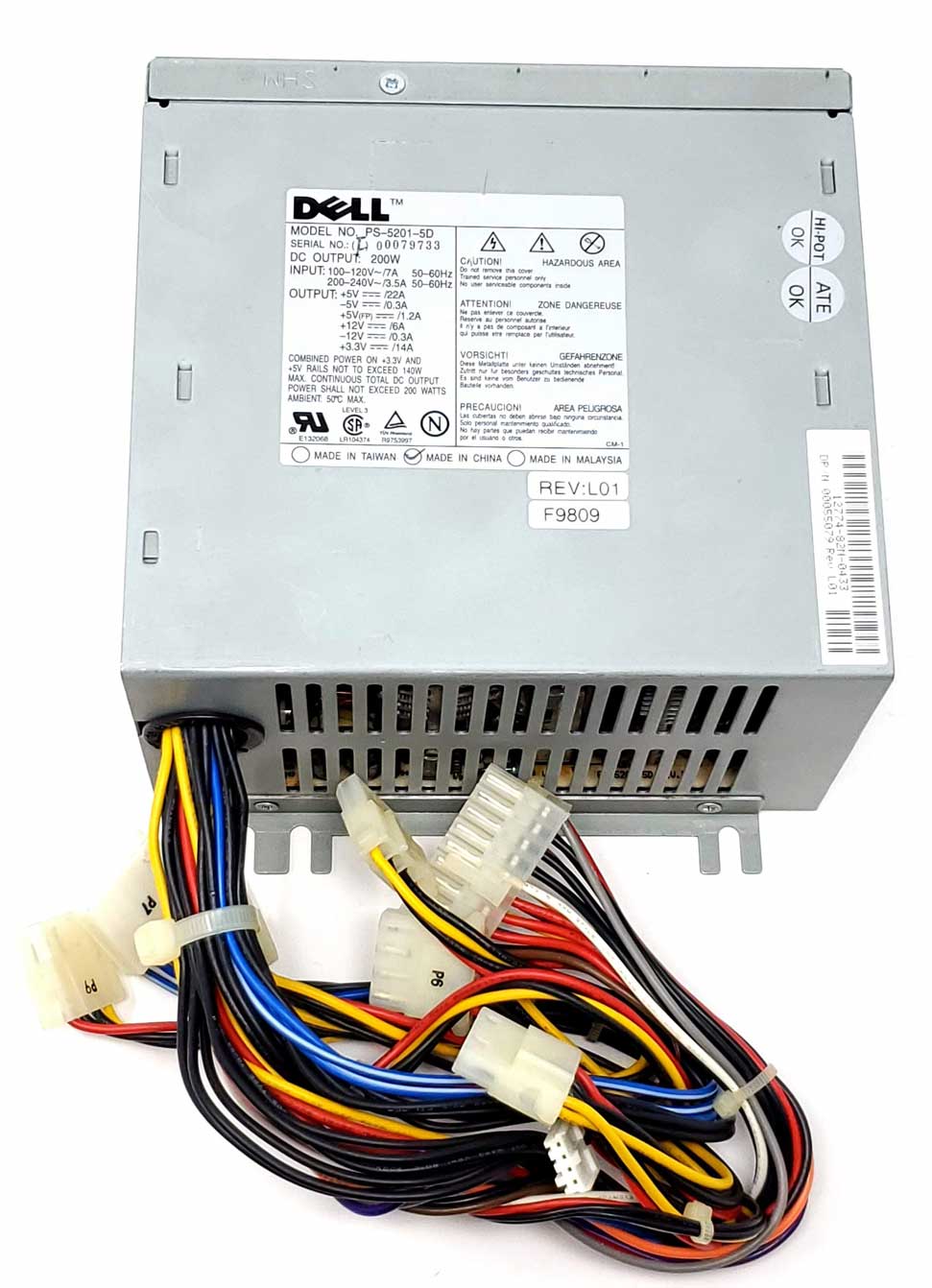 Dell 00055079 - 200W ATX Power Supply for Precision Workstation 210 400 Optiplex GX300