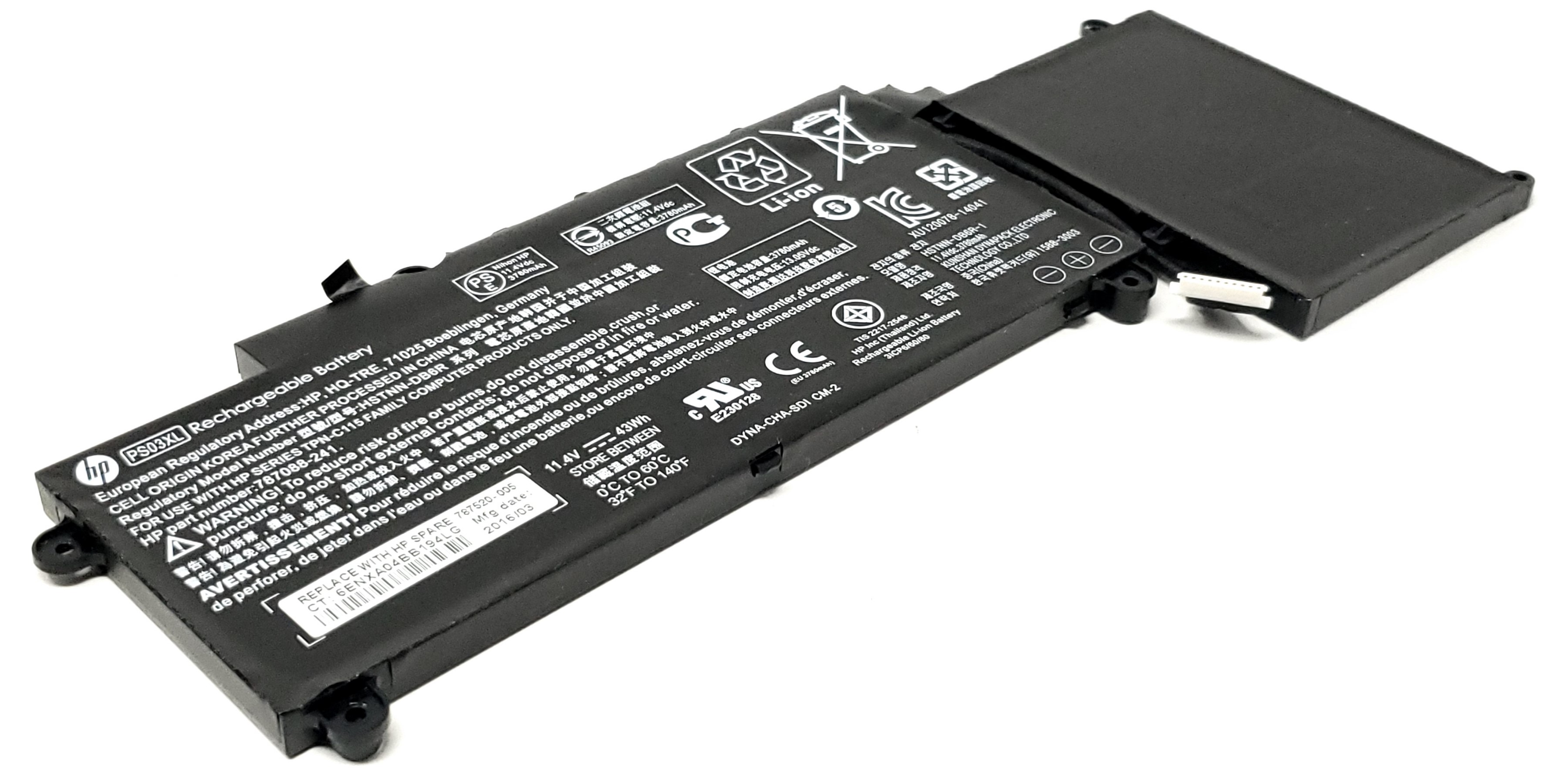 HP PS03XL  - PS03XL 3-Cell Battery for HP Stream X360 11-P 310 G1