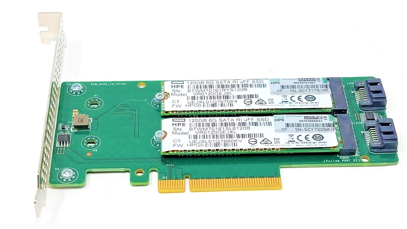 HP 759238-001 - Dual M.2 PCIe Riser Card with 2x 120GB SSD Drives