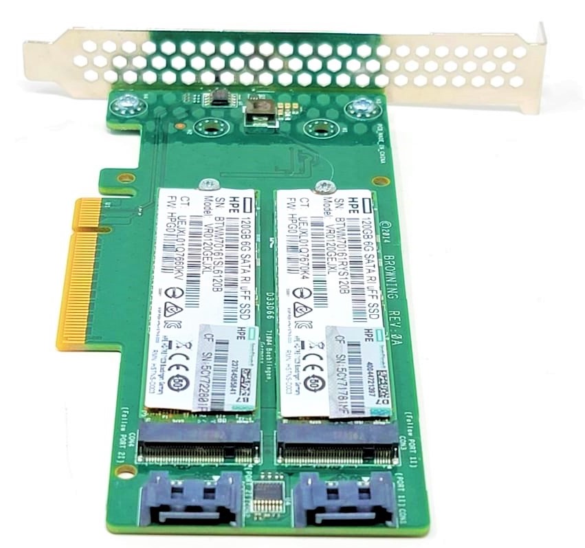 HP 759238-001 - Dual M.2 PCIe Riser Card with 2x 120GB SSD Drives