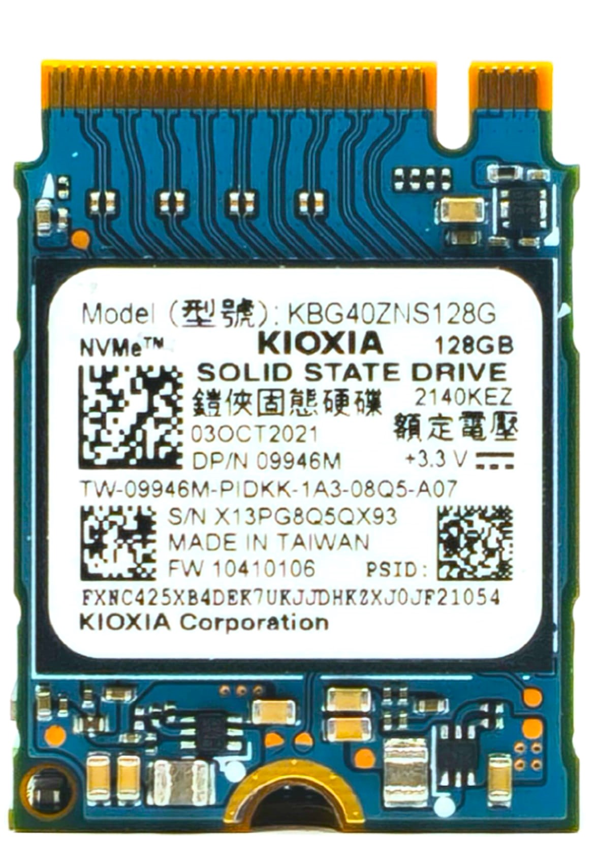 CW4VK - 128GB PCIe NVMe M.2 2230 Gen3x4 Solid State SSD Drive