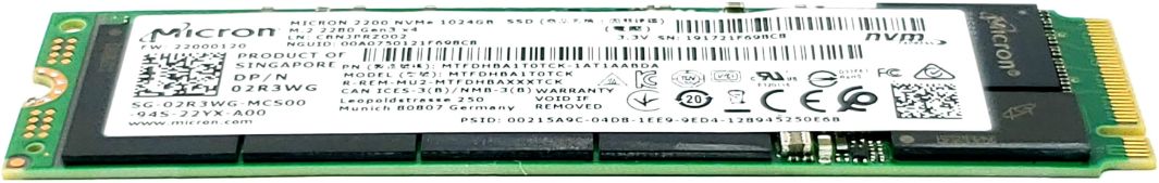 RDHKG - 1TB M.2 2280 NGFF PCIe NVMe Gen3x4 Solid State SSD