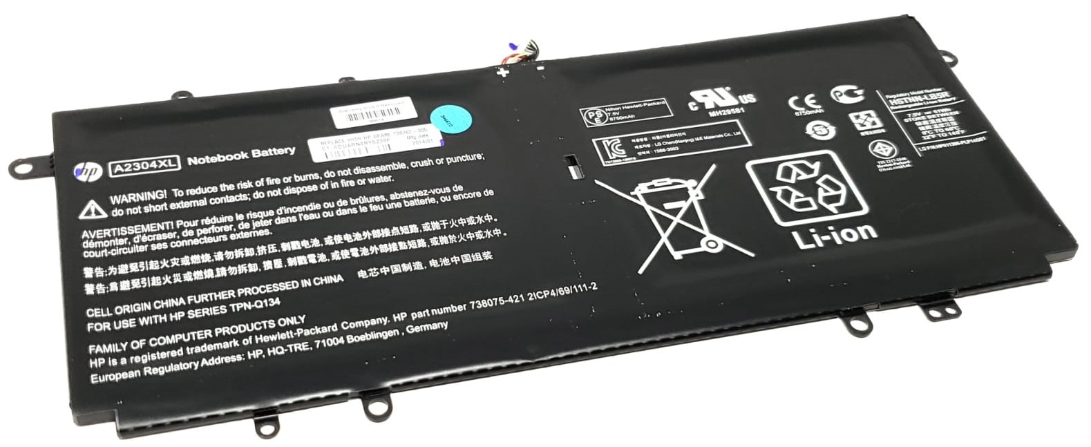 HP 738075-421 - A2304XL 4-Cell Battery for HP Chromebook 14 G1 14-Q HP 738075-421 - A2304XL 4-Cell Battery for HP Chromebook 14 G1 14-Q