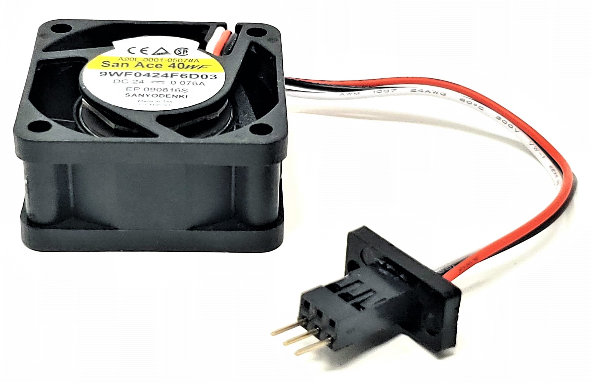 9WF0424F6D03 - 40x40x20mm 4020 DC24V 0.07A 3-Pin Male Servo Amplifier Cooling Fan for Fanuc A90L-0001-0507#A