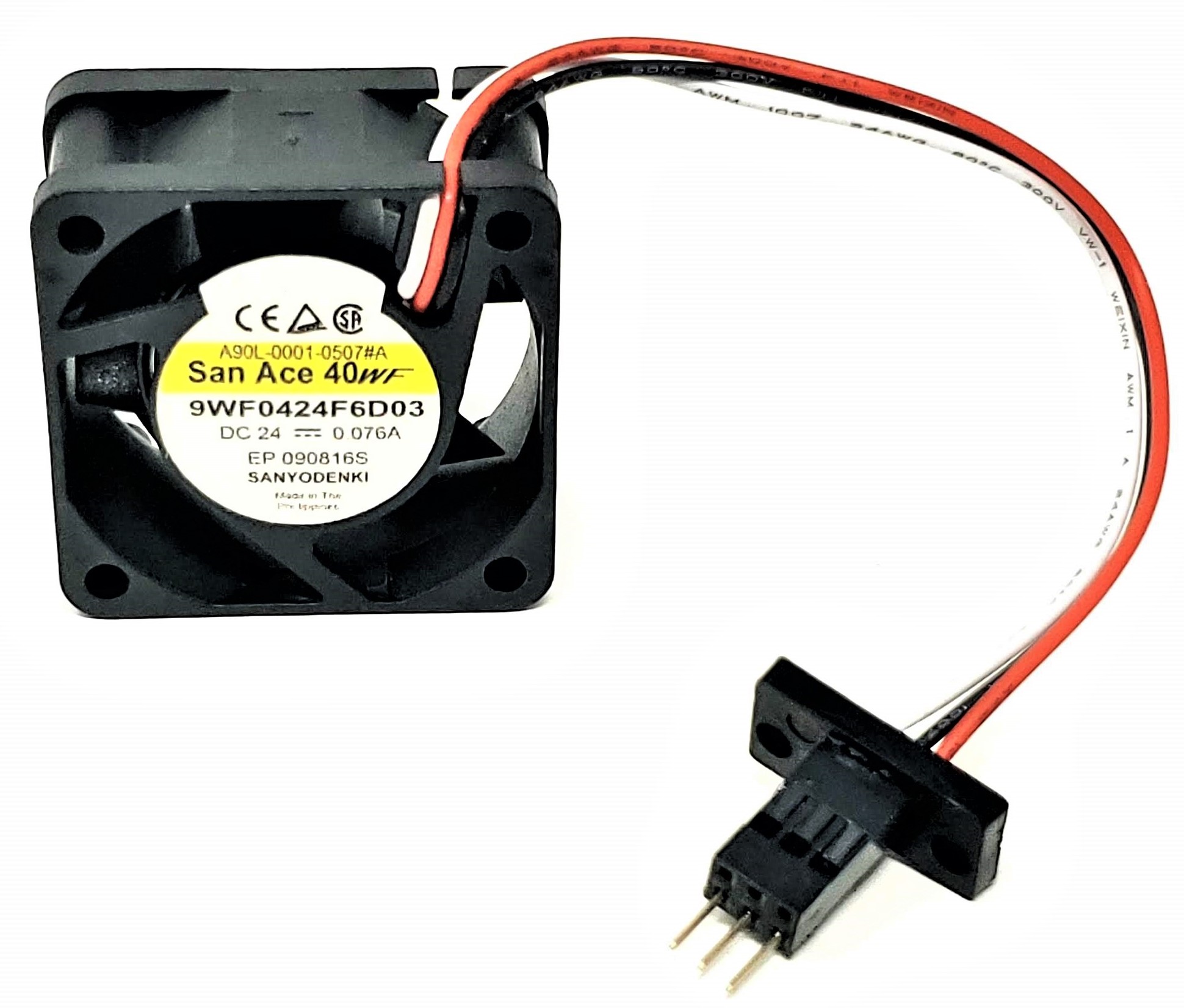 9WF0424F6D03 - 40x40x20mm 4020 DC24V 0.07A 3-Pin Male Servo Amplifier Cooling Fan for Fanuc A90L-0001-0507#A