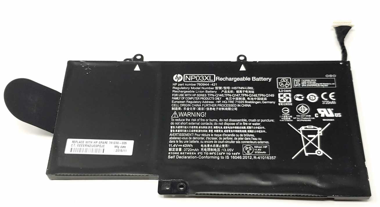 HP  HSTNN-LB6L - NP03XL Battery for HP Envy X360 15-U011DX HP Pavilion X360 13-A010dx 13-A110dx 15-u010dx
