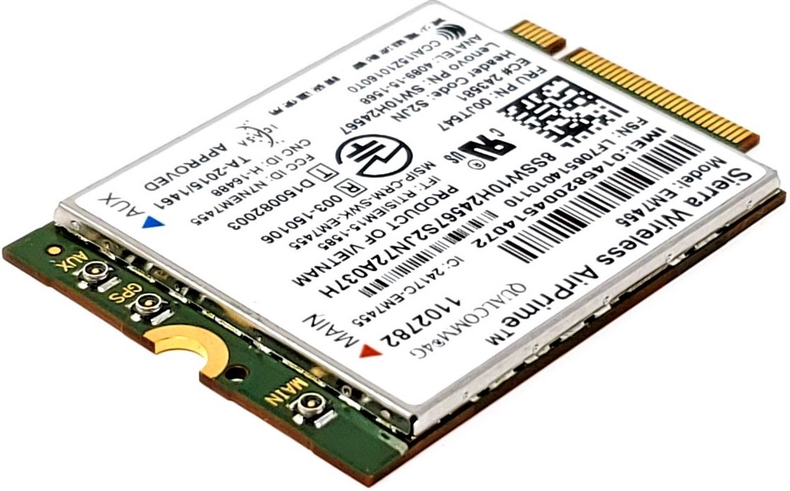 SW10H24557 - Sierra Wireless AirPrime EM7455 Qualcomm 4G LTE Wireless WAN Adapter SW10H24557 - Sierra Wireless AirPrime EM7455 Qualcomm 4G LTE Wireless WAN Adapter