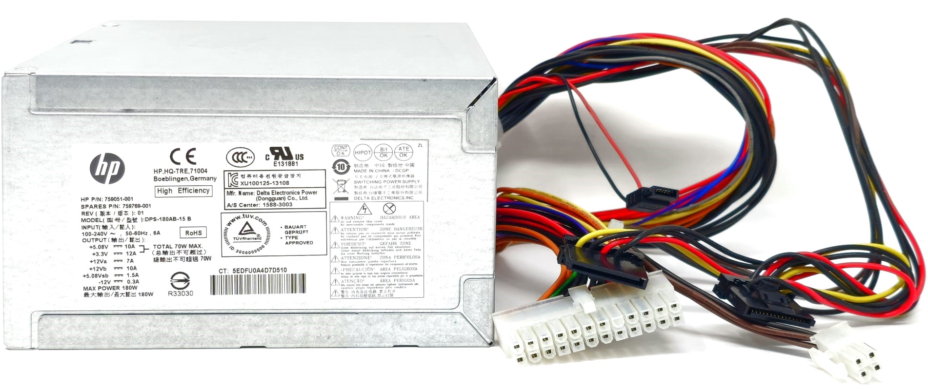 HP 759050-001 - 180W Power Supply for HP Pavilion 510 550 ProDesk DT HP 759050-001 - 180W Power Supply for HP Pavilion 510 550 ProDesk DT