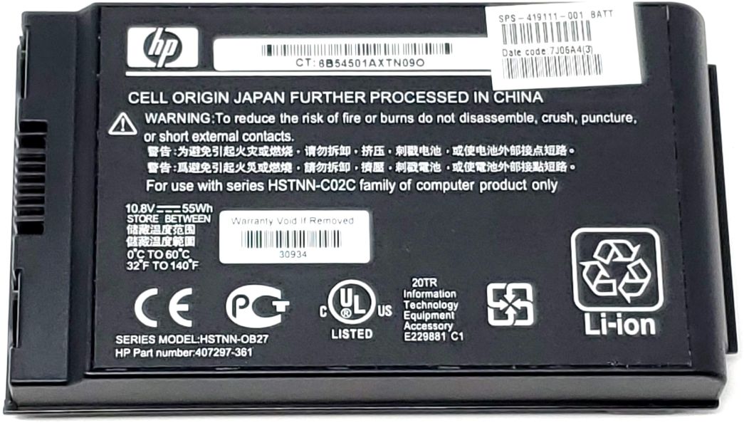 HP 407297-361 - 6-Cell Battery for HP Compaq NC4400 TC4200 TC4400