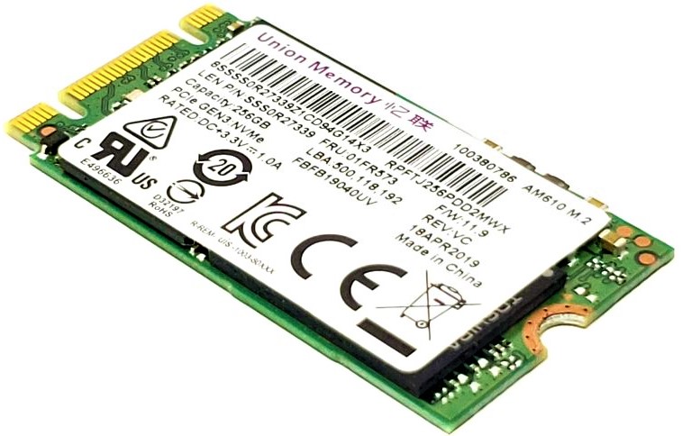 Lenovo 00UP681 - 256GB M.2 PCIe NVMe 2242 Gen3x2 Solid State SSD