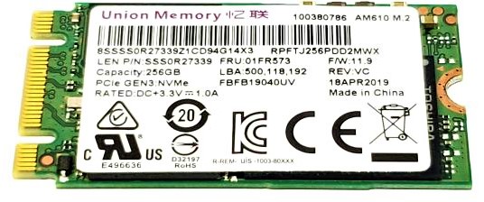 Lenovo 00UP681 - 256GB M.2 PCIe NVMe 2242 Gen3x2 Solid State SSD