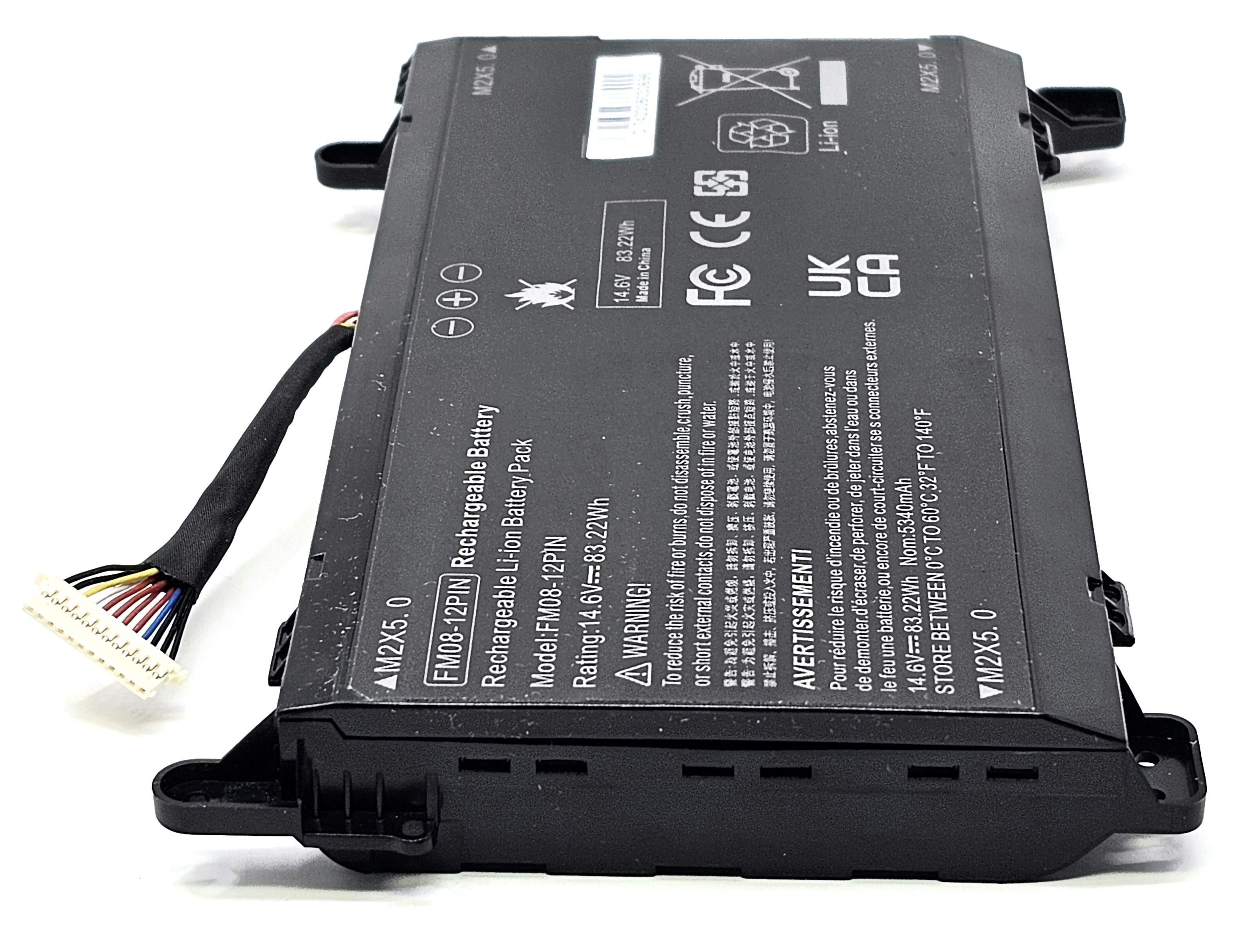 HSTNN-LB8A - 8-Cell FM08 Battery for HP Omen 17-AN 17-AN013TX 17-AN014TX 17-AN014NG Series - 12-Pin Connector Model