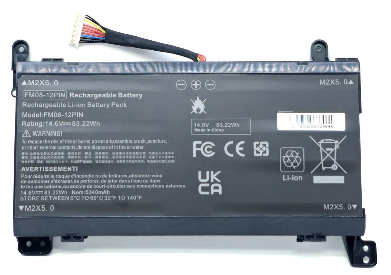 HSTNN-LB8A - 8-Cell FM08 Battery for HP Omen 17-AN 17-AN013TX 17-AN014TX 17-AN014NG Series - 12-Pin Connector Model