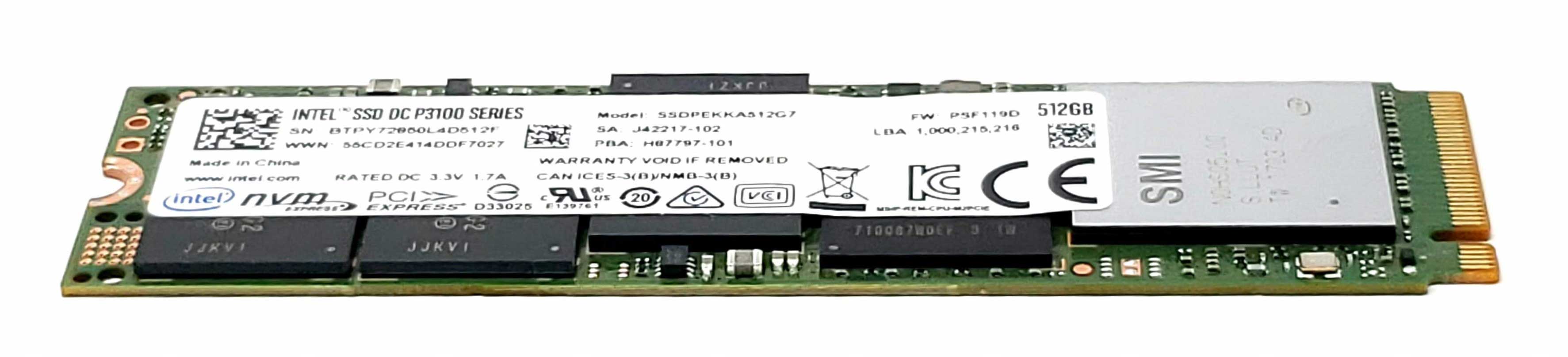 Intel SSDPEKNW512G8H - 512GB M.2 PCIe NVMe 2280 MLC 3D-Nand SSD Solid State