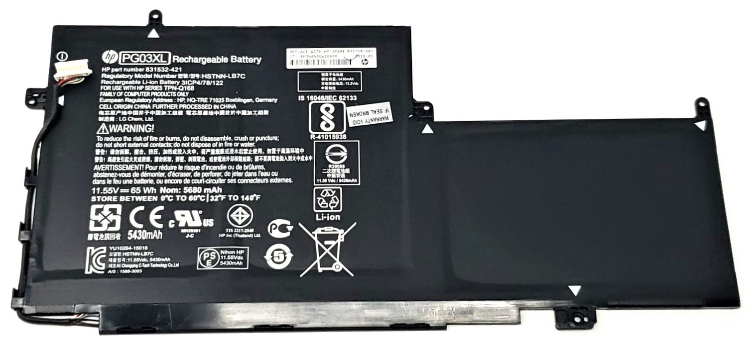 HP 831532-421 - PG03XL 3-Cell Battery for HP Spectre 15-ap x360 Series